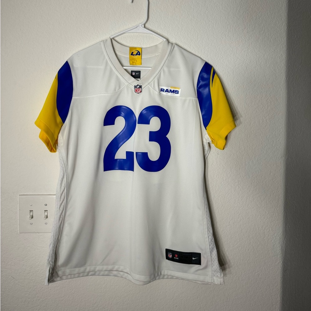 Nike Los Angeles Rams #23 White Blue Yellow Women's Jersey